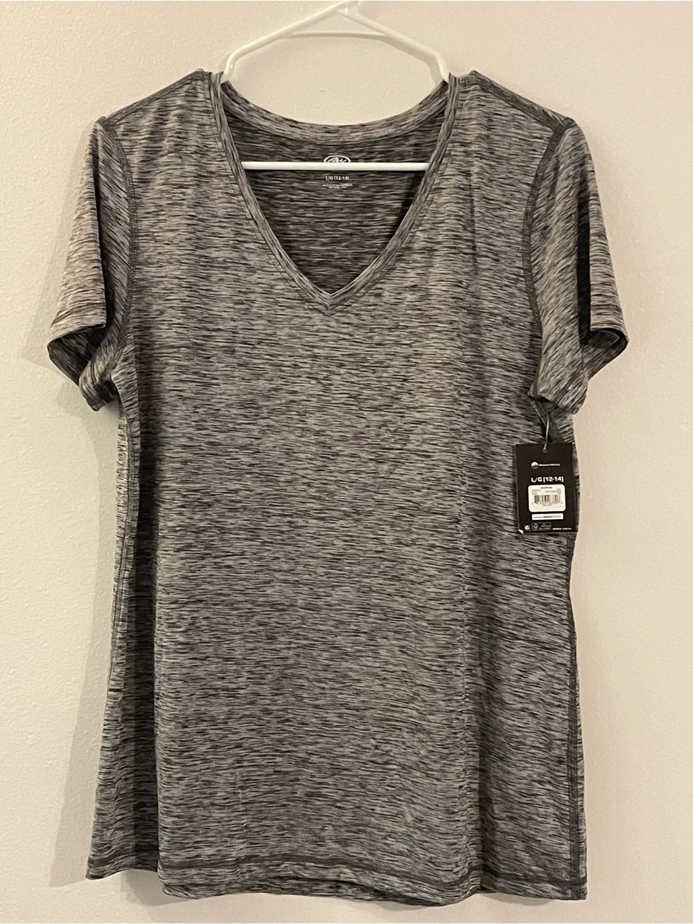 Nike Women's Heathered Gray V-Neck Short Sleeve Tee